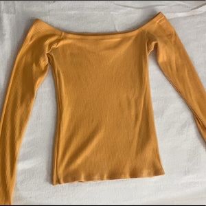 Mustard Off The Shoulder Top